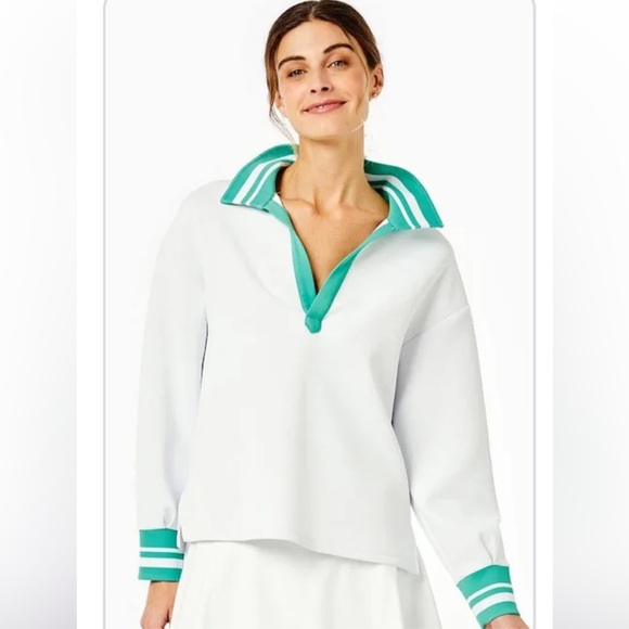 Addison Bay Tops - Addison Bay White and Green Women's Top